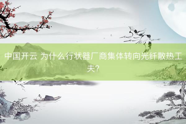 中国开云 为什么行状器厂商集体转向光纤散热工夫？