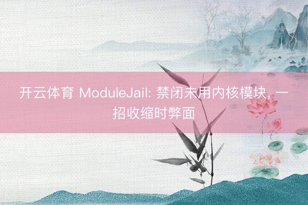 开云体育 ModuleJail: 禁闭未用内核模块， 一招收缩时弊面️