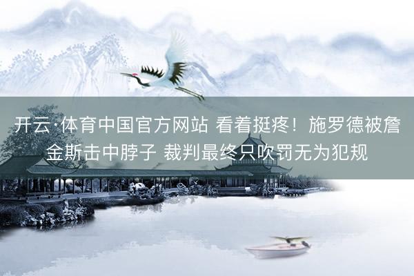 开云·体育中国官方网站 看着挺疼！施罗德被詹金斯击中脖子 裁判最终只吹罚无为犯规