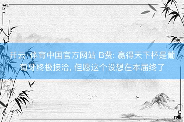 开云·体育中国官方网站 B费: 赢得天下杯是葡萄牙终极接洽， 但愿这个设想在本届终了