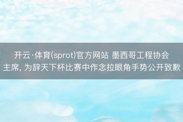 开云·体育(sprot)官方网站 墨西哥工程协会主席, 为辞天下杯比赛中作念拉眼角手势公开致歉
