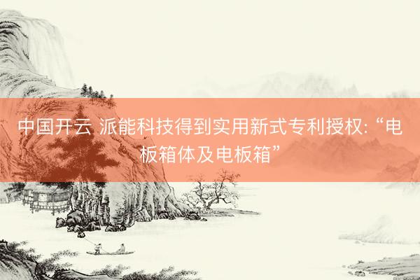 中国开云 派能科技得到实用新式专利授权: “电板箱体及电板箱”